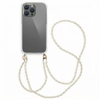 imoshion Coque avec dragonne + bracelet - Perles Apple iPhone 15 Pro Max - Transparent