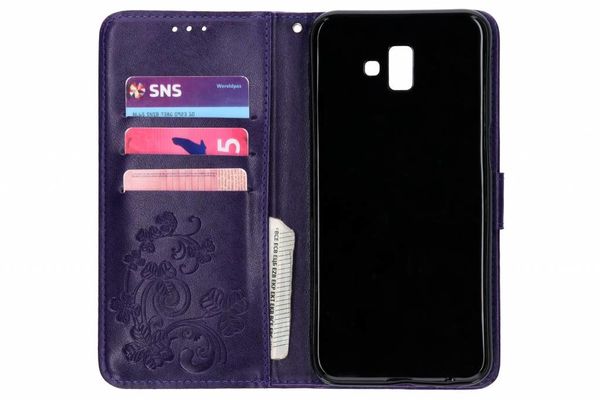 Etui de téléphone Fleurs de Trèfle Samsung Galaxy J6 Plus