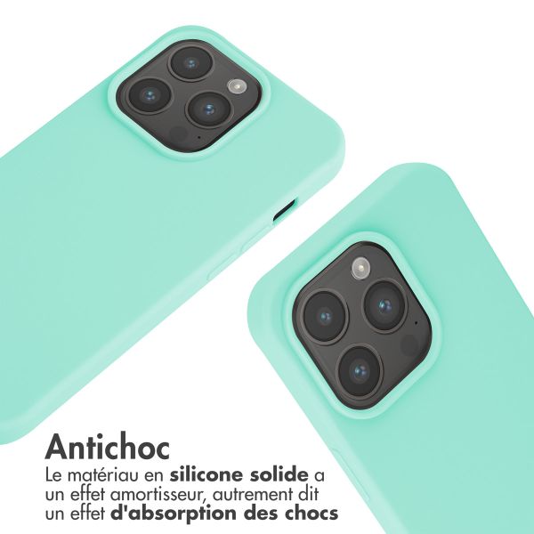 imoshion Coque en silicone avec cordon Apple iPhone 15 Pro - Vert menthe