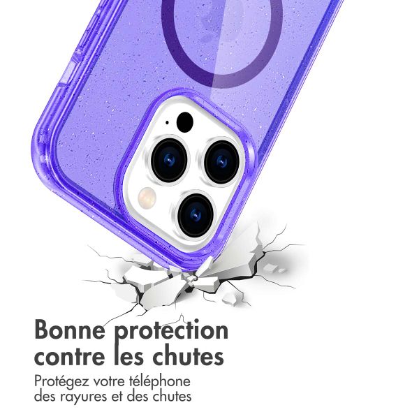 imoshion Coque Pailletée avec MagSafe Apple iPhone 14 Pro Max - Paillettes Violet