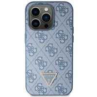 Guess Coque 4G Logo Triangle Strass iPhone 15 Pro - Bleu