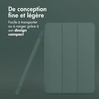 Accezz Coque tablette portefeuille Smart Silicone Samsung Galaxy Tab A9 Plus - Vert foncé