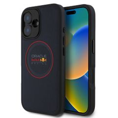 Red Bull Racing Coque en cuir PU maillé MagSafe Apple iPhone 16 - Navy