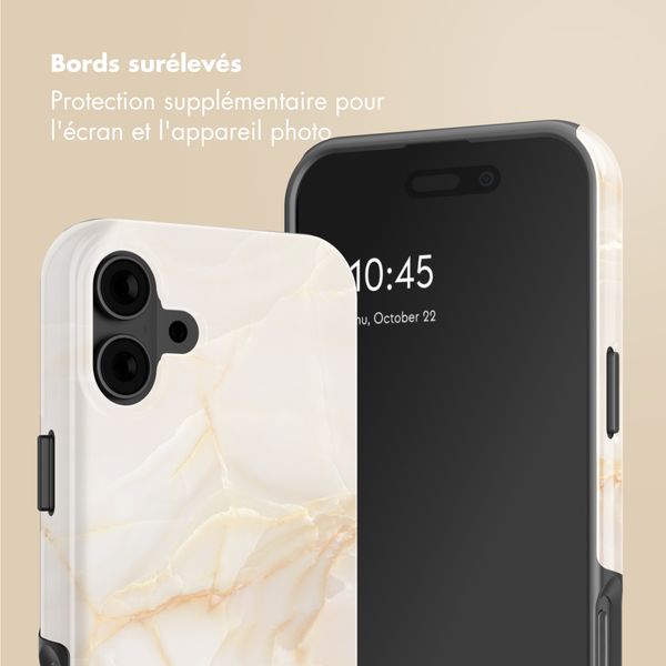 Selencia Coque arrière Vivid avec MagSafe Apple iPhone 16 - Golden Beige Marble