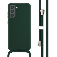 imoshion ﻿Coque en silicone avec cordon Samsung Galaxy S21 FE - Vert foncé