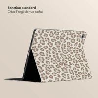 Selencia Coque tablette Sabi avec imprimé léopard Samsung Galaxy Tab A9 Plus - Soft Ivory