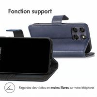 imoshion Étui de télephone portefeuille de luxe Motorola Moto G77 - Bleu foncé