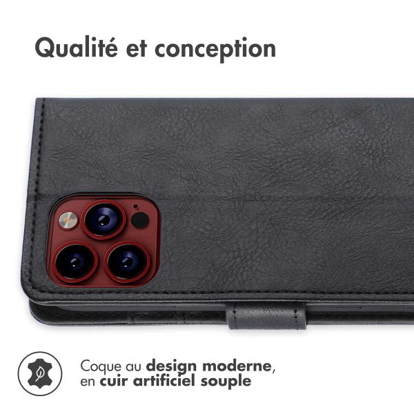 imoshion Étui de téléphone portefeuille Luxe iPhone 15 Pro Max - Noir