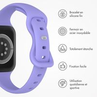 imoshion Bracelet en silicone fin Apple Watch Series 1-9 / SE (38/40/41 mm) | Series 10 (42 mm) - Lilas