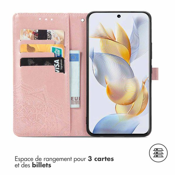 imoshion Etui de téléphone portefeuille Mandala Honor 90 - Rose Dorée