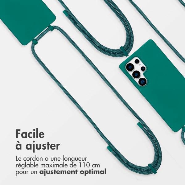 imoshion Coque arrière Color avec cordon amovible et MagSafe Samsung Galaxy S25 Ultra - Vert foncé