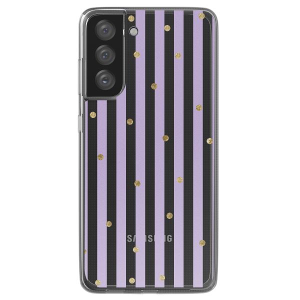 imoshion Coque design pour Samsung Galaxy S21 FE - Sparkle Lines Lavender