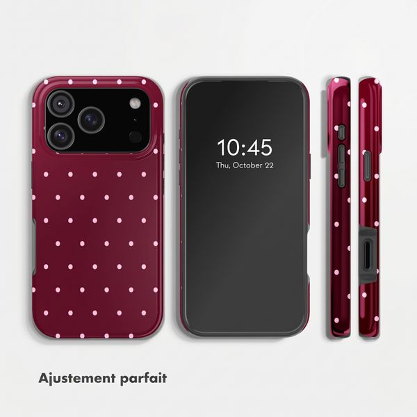 Selencia Coque arrière Vivid Apple iPhone 17 Pro - Happy Dots Burgundy