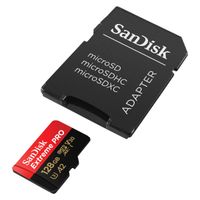 SanDisk microSD Extreme PRO - 128GB - Inclus un adaptateur SD et RescuePro Deluxe - UHS-I/U3/Full HD/4K UHD