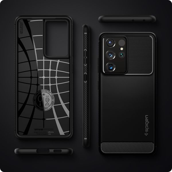 Spigen Coque Rugged Armor Samsung Galaxy S21 Ultra - Noir