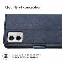 imoshion Étui de téléphone portefeuille Luxe Motorola Moto G73 - Bleu foncé