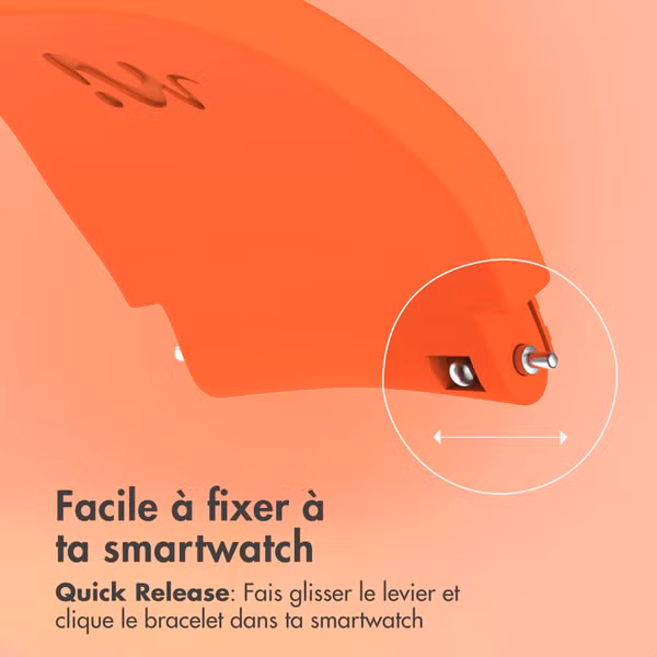 imoshion Bracelet en silicone souple - Connexion universelle 22 mm - Orange