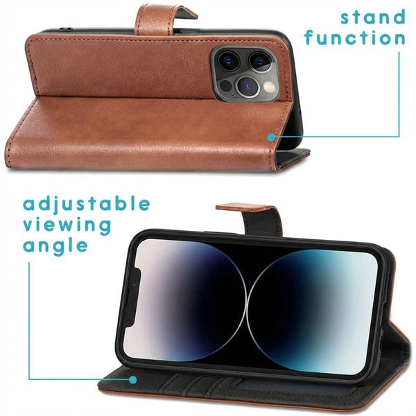 imoshion Étui de télephone portefeuille de luxe Apple iPhone 13 Pro Max - Marron