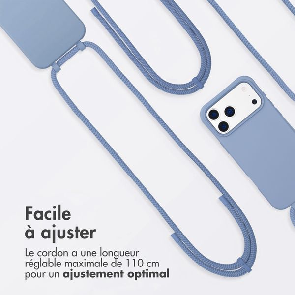 imoshion Coque arrière Color avec cordon amovible et MagSafe Apple iPhone 17 Pro - Ash Blue
