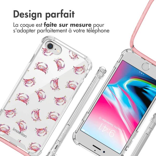imoshion Coque Design avec cordon Apple iPhone SE (2022 / 2020) / 8 / 7 - Crab Watercolor