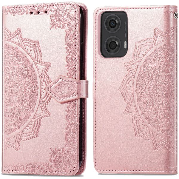 imoshion Etui de téléphone portefeuille Mandala Motorola Moto G04 / G24 - Rose Dorée