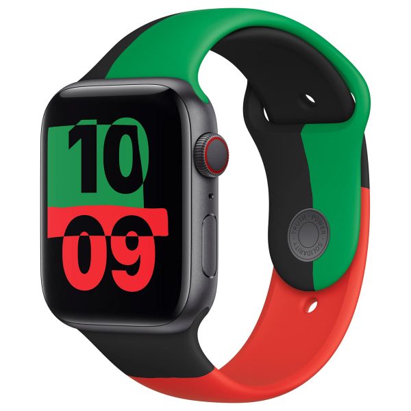 Apple Sport Band Apple Watch Series 1 á 10 / SE / Ultra (2) (44/45/46/49 mm) - Taille M/L - Black Unity