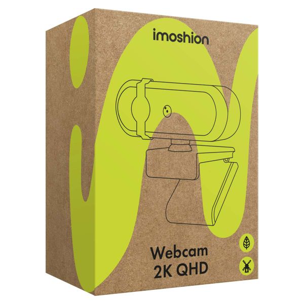 imoshion  Webcam 2K QHD - Convient pour ordinateurs de table et portables - Noir