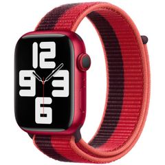 Apple Bracelet Sport Loop Apple Watch Series 1 t/m 9 / SE (38/40/41 mm) | Series 10 / 11 (42 mm) - Black / Red