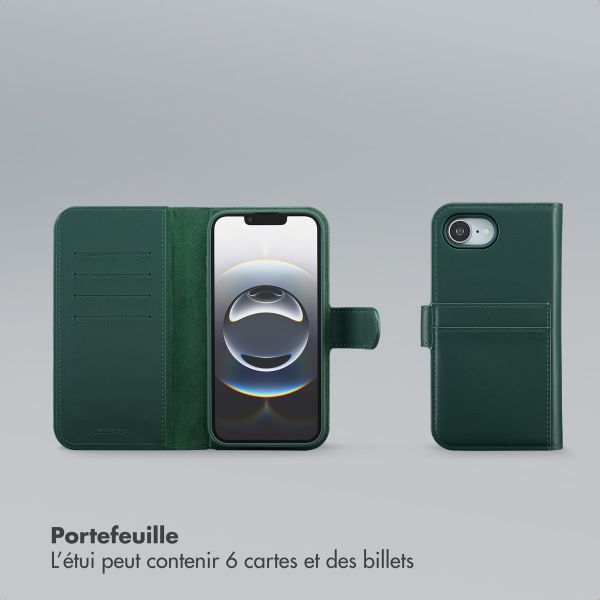 Selencia Étui portefeuille amovible Olyn avec MagSafe Apple iPhone 16e - Vert