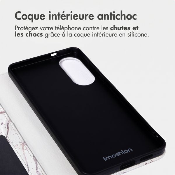imoshion Étui de télephone portefeuille Design Samsung Galaxy S25 Edge - Sandy Marble
