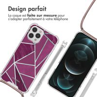 imoshion Coque Design avec cordon Apple iPhone 12 (Pro) - Bordeaux Graphic