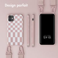 Selencia Coque design en silicone avec cordon amovible Apple iPhone 11 - Irregular Check Sand Pink