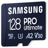 Samsung PRO Ultimate microSD - 128GB - Inclus un lecteur de cartes USB - UHS-I/U3/Full HD/4K UHD