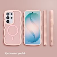 Selencia Coque arrière Wavy avec MagSafe Samsung Galaxy S26 Ultra - Soft Pink
