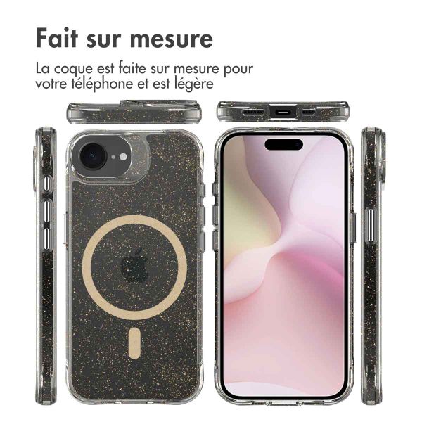 imoshion Coque arrière transparente pailletée iPhone 16e - Doré