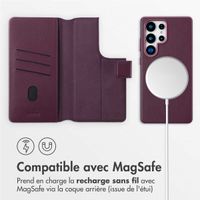 Accezz Étui de téléphone portefeuille en cuir 2-en-1 avec MagSafe Samsung Galaxy S25 Ultra - Heath Purple