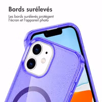 imoshion Coque Pailletée avec MagSafe Apple iPhone 12 (Pro) - Paillettes Violet