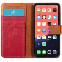 imoshion Étui de téléphone portefeuille Luxe Canvas iPhone 13 - Rouge