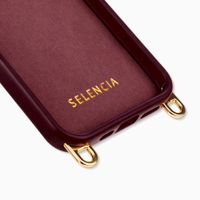 Selencia Coque arrière Rivièra avec MagSafe avec crochets amovibles iPhone 12 / 12 Pro - Bold Burgundy