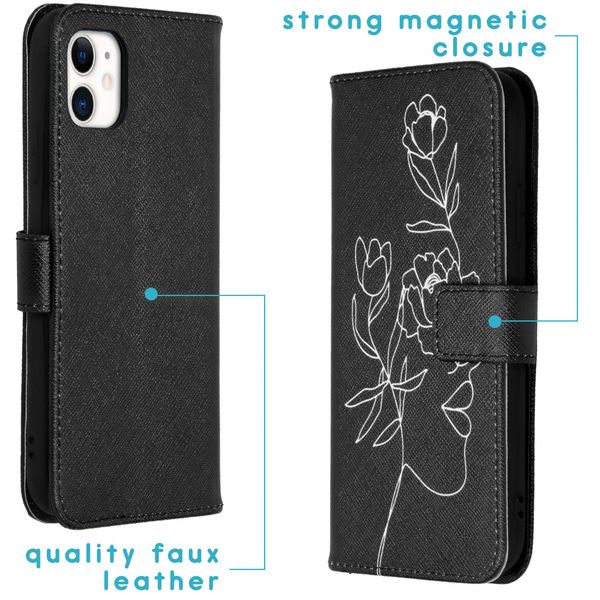 imoshion Coque silicone design iPhone 11 - Woman Flower Black