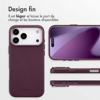 Accezz Coque arrière en cuir avec MagSafe Apple iPhone 17 Pro Max - Heath Purple