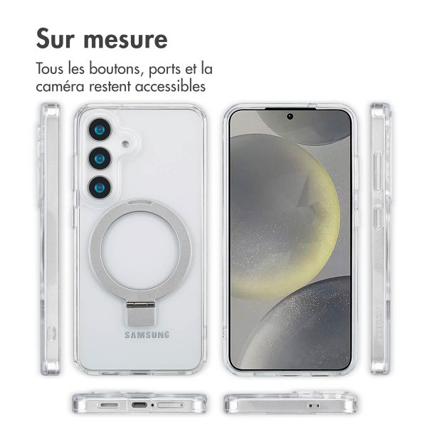 Accezz Coque Ring Stand avec MagSafe Samsung Galaxy S25 - Transparent