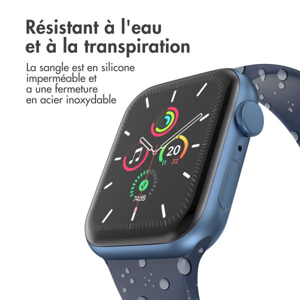 imoshion Bracelet en silicone⁺ Apple Watch Series 1 t/m 9 / SE (38/40/41 mm) | Series 10 / 11 (42 mm) - Taille S/M - Midnight