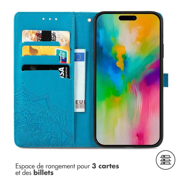 imoshion Etui de télephone Mandala Apple iPhone 16 - Turquoise
