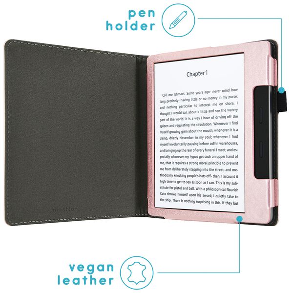 imoshion Étui de liseuse en cuir végan Amazon Kindle Oasis 3 - Rose