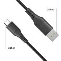 imoshion Câble USB-C vers USB Samsung Galaxy A33 - Textile tressé - 1,5 mètres - Noir