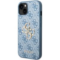 Guess Coque 4G Metal Logo Backcover iPhone 14 - Bleu