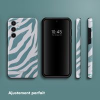 Selencia Coque arrière Vivid Samsung Galaxy A35 - Colorful Zebra Pine Blue
