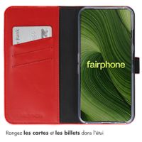 Selencia Étui portefeuille en cuir véritable Fairphone 6 - Rouge