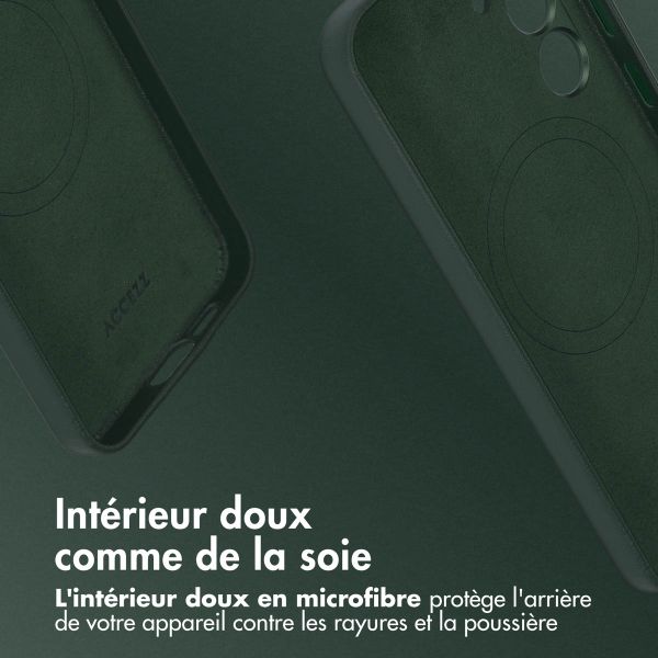 Accezz Coque arrière en cuir avec MagSafe Samsung Galaxy S24 Plus - Cedar Green